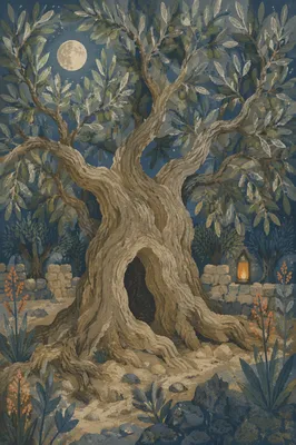 Moonlit Gethsemane Olive Grove Vigil