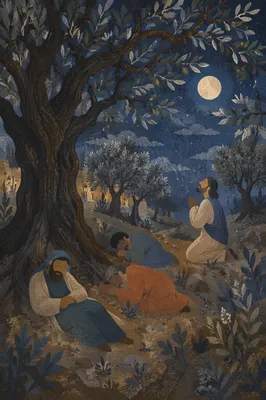 Moonlit Gethsemane Olive Grove Vigil