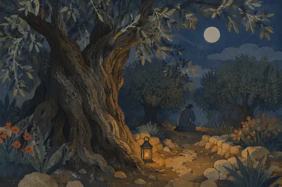 Night Prayer in Gethsemane Olive Grove