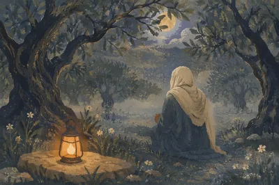 Moonlit Gethsemane Olive Grove Prayer