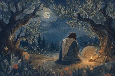 Gethsemane Olive Grove Prayer at Night