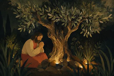 Gethsemane Olive Grove at Holy Week Night