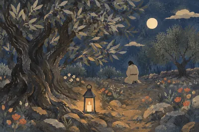 Moonlit Gethsemane Olive Grove Vigil