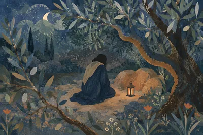 Gethsemane Olive Grove Prayer Vigil at Night