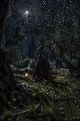 Gethsemane Olive Grove Prayer at Night