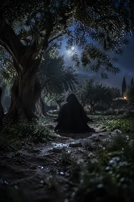Gethsemane Olive Grove Prayer at Night