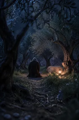 Gethsemane Olive Grove Prayer at Night