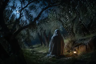 Moonlit Gethsemane Olive Grove Vigil