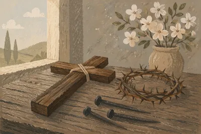 Good Friday Cross and Crown Still Life