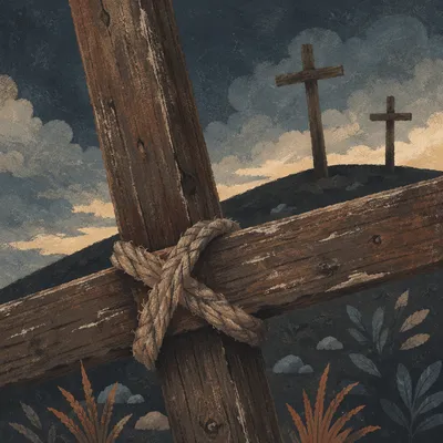 Good Friday Three Crosses on Dark Hill