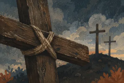 Good Friday Three Crosses on Dark Hill
