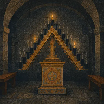 Good Friday Tenebrae Candles in Stone Chapel