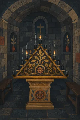 Good Friday Tenebrae Candles in Stone Chapel