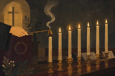 Good Friday Tenebrae Candles in Chapel