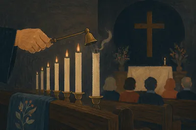 Good Friday Tenebrae Candles in Quiet Chapel