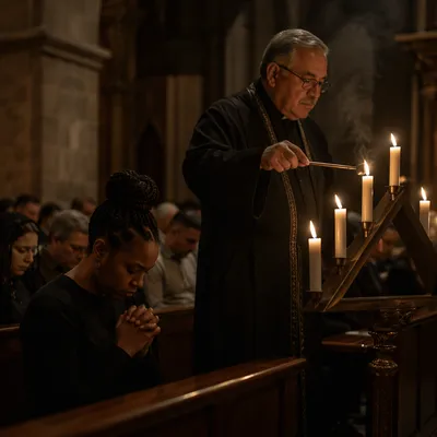 Candle Extinguishing in Stone Chapel Service