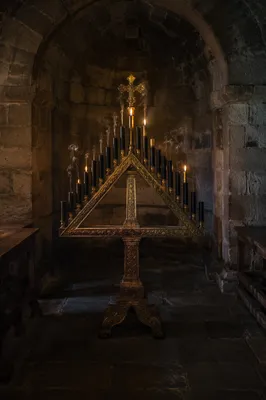 Good Friday Tenebrae Candles in Stone Chapel