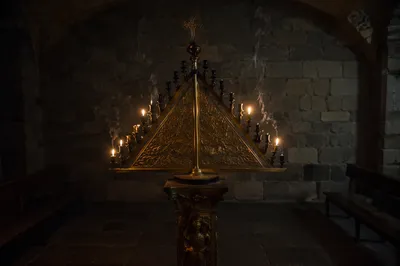 Good Friday Tenebrae Candles in Stone Chapel