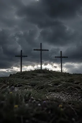 Three Crosses Beneath a Good Friday Storm