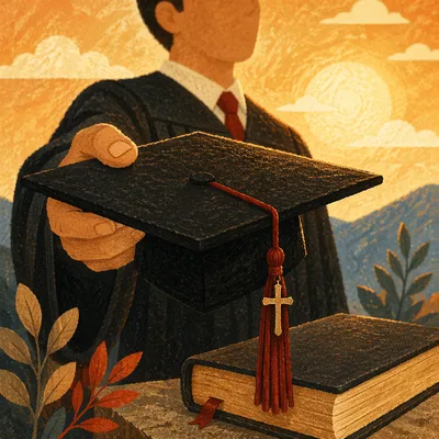 Faith Filled Graduation Cap and Bible