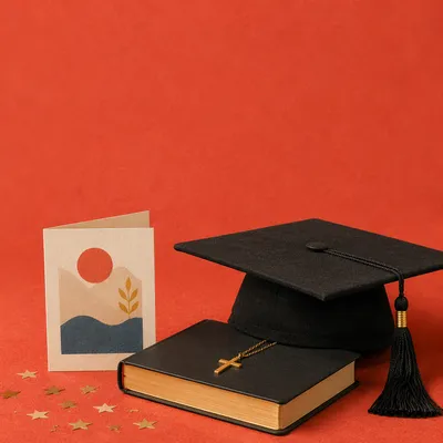 Graduation Cap Bible and Cross Celebration