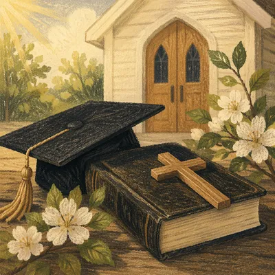 Faith Filled Graduation Cap and Bible