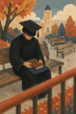 Graduation Cap with Bible and Cross