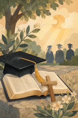 Graduation Cap Bible and Cross Blessing