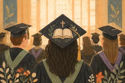 Faith Graduation Cap With Bible Cross