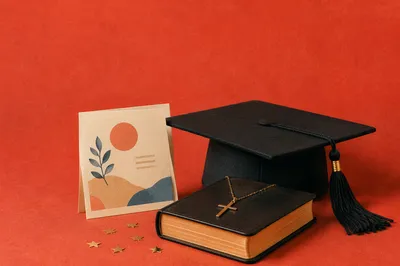 Graduation Cap Bible and Cross Celebration