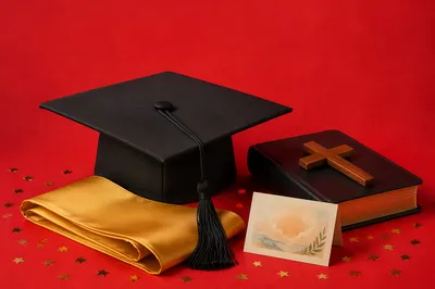 Graduation Cap Bible and Cross Celebration