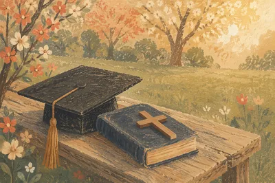 Christian Graduation Cap Bible and Cross