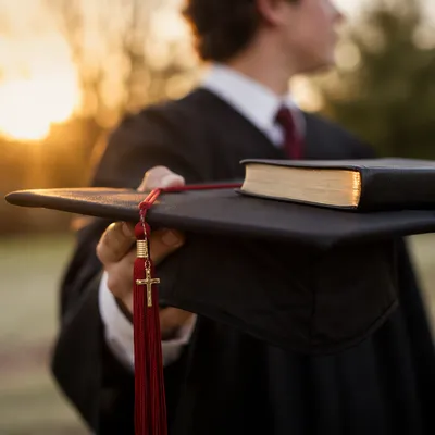 Faith Filled Graduation Cap and Bible