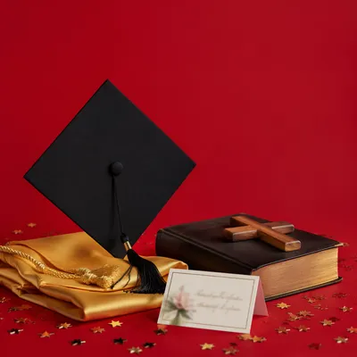 Graduation Cap Bible and Cross Celebration