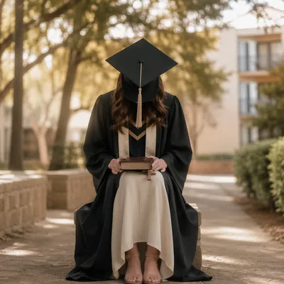 Faithful Graduate with Bible and Cross