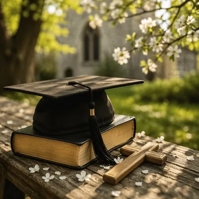 Faith Filled Graduation Cap and Bible