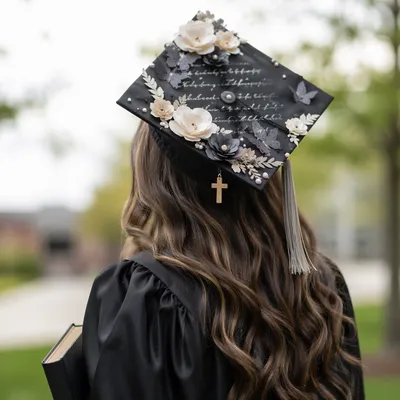 Faith Filled Graduation Cap with Bible