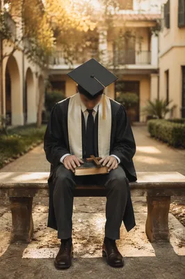 Faithful Graduate With Bible and Cross