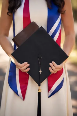 Graduation Cap with Bible and Cross