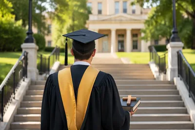 Graduate Holding Bible and Cross
