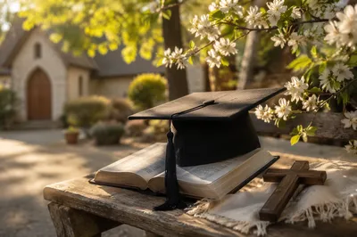Faith Filled Graduation Cap and Bible