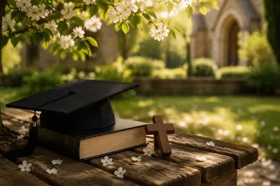 Faith Filled Graduation Cap and Bible