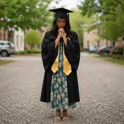 Graduate in Prayer After Graduation Sunday