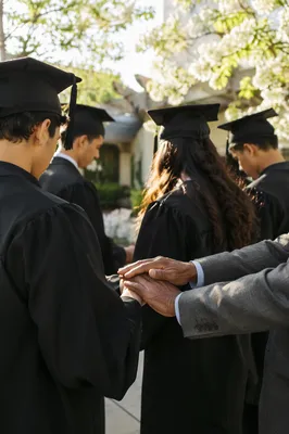 Graduation Sunday Prayer Blessing in Courtyard