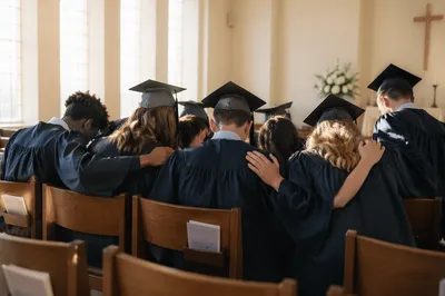 Graduation Sunday Prayer in Sunlit Chapel