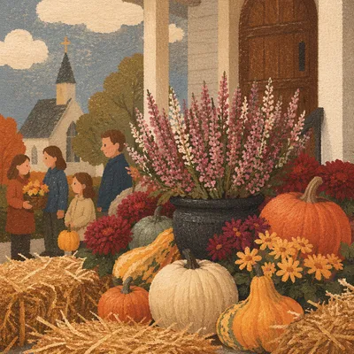 Autumn Harvest Pumpkins at Village Church Porch