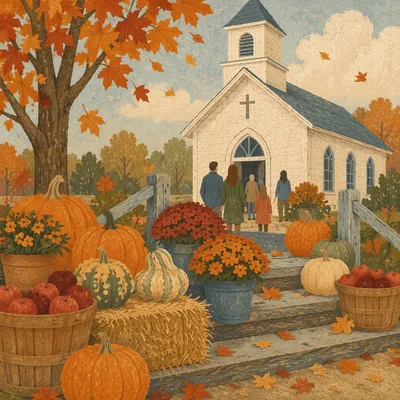 Autumn Harvest Festival at Country Church