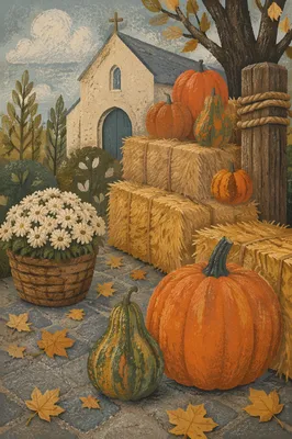 Autumn Pumpkins at Church Harvest Festival