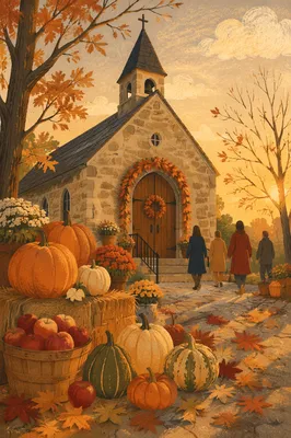 Autumn Harvest Display at Country Church