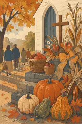 Autumn Harvest Festival Outside Country Chapel